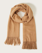 Soft-Touch Woven Scarf, Tan (TAN), large