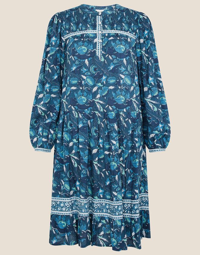 ARTISAN STUDIO Woodblock Print Dress Teal | Teal Dresses | Monsoon UK.