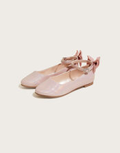 Organza Bow Ballerina Flats, Pink (PINK), large