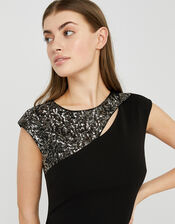Ophelia Sequin Insert Maxi Dress, Black (BLACK), large