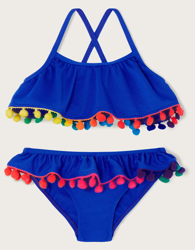 Pom-Pom Bikini Set Blue | Girls' Beach & Swimwear | Monsoon UK.