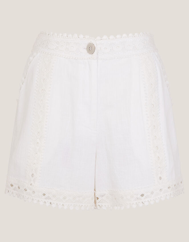 Irina High-Waisted Lace Shorts White