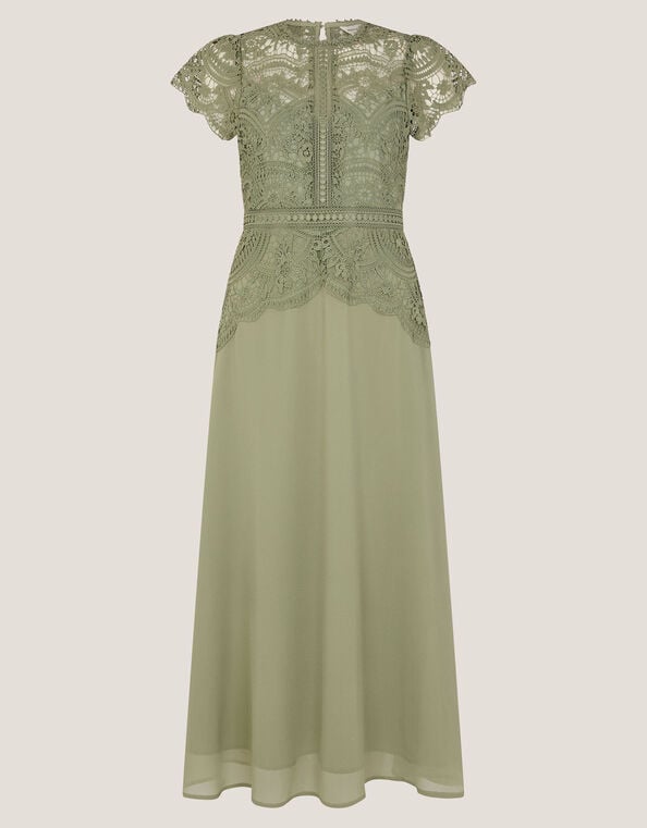 Monica Lace Midi Bridesmaid Dress, Green (PALE GREEN), large