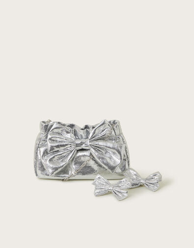 Mirror Metallic Bow Bag, , large