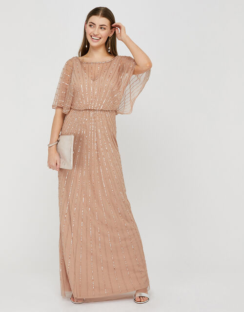 Angelina Beaded Maxi Dress, Pink (PINK), large