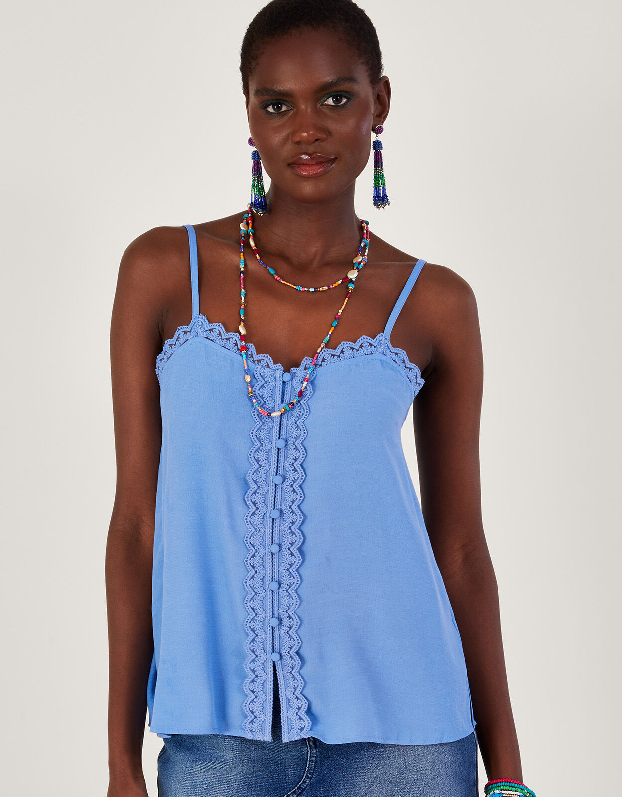Blue camisole hot sale top