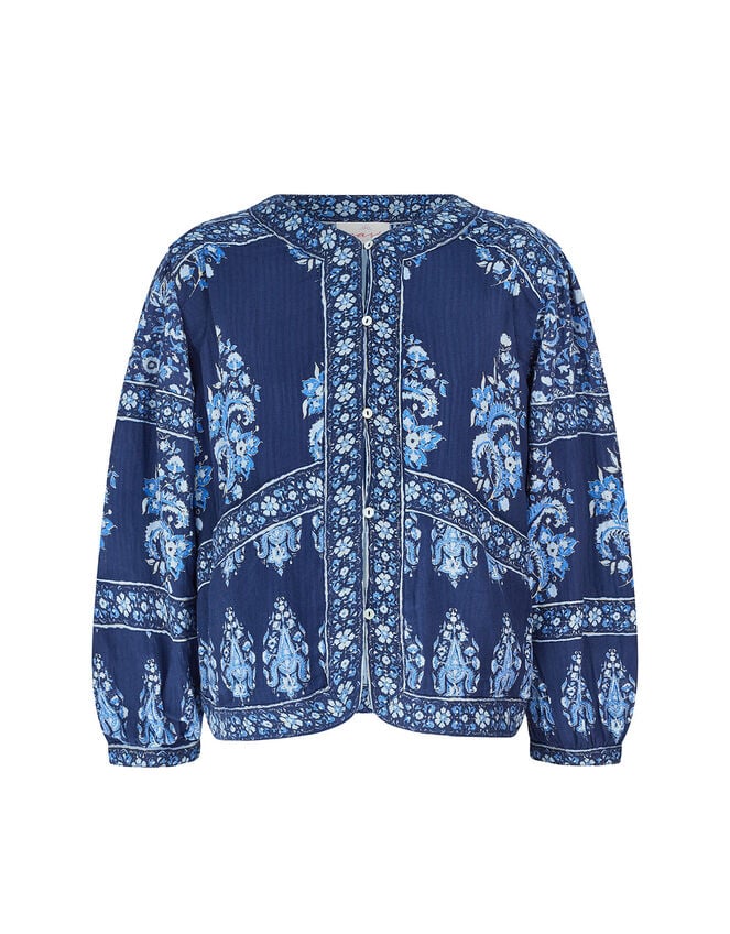 East Print Jacket, Blue (NAVY), large