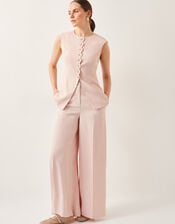 Ruth Wide Leg Trousers, Pink (PALE PINK), large