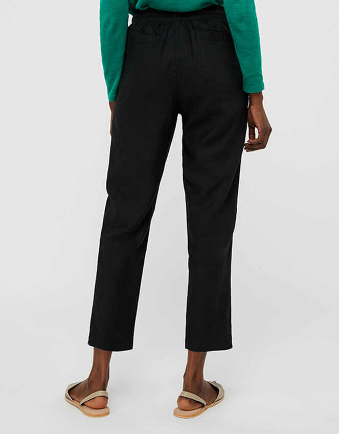Lightweight Joggers in Pure Linen, Black (BLACK), large