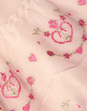 Baby Heart Embroidered Mesh Party Dress, Pink (PINK), large