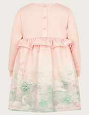 Baby Swan Scene Sweatshirt Dress, Pink (PINK), large