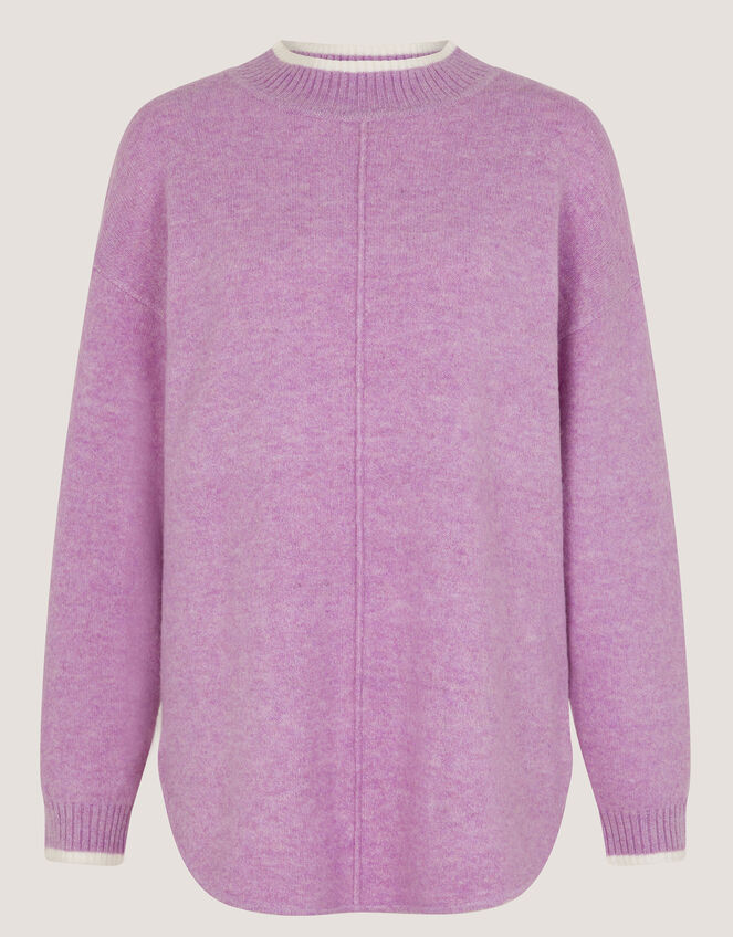 Tori Oversized Tipped Jumper Purple