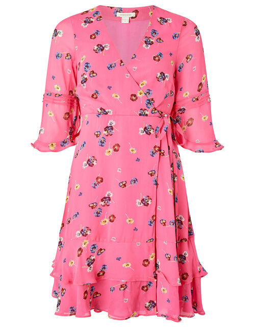 Helen Dealtry Nicamille Floral Wrap Dress, Pink (PINK), large