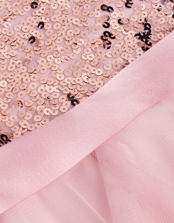 Sequin Waterfall Tulle Dress, Pink (PINK), large