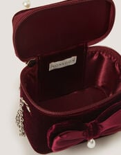 Bow Velvet Bag , Red (BURGUNDY), large