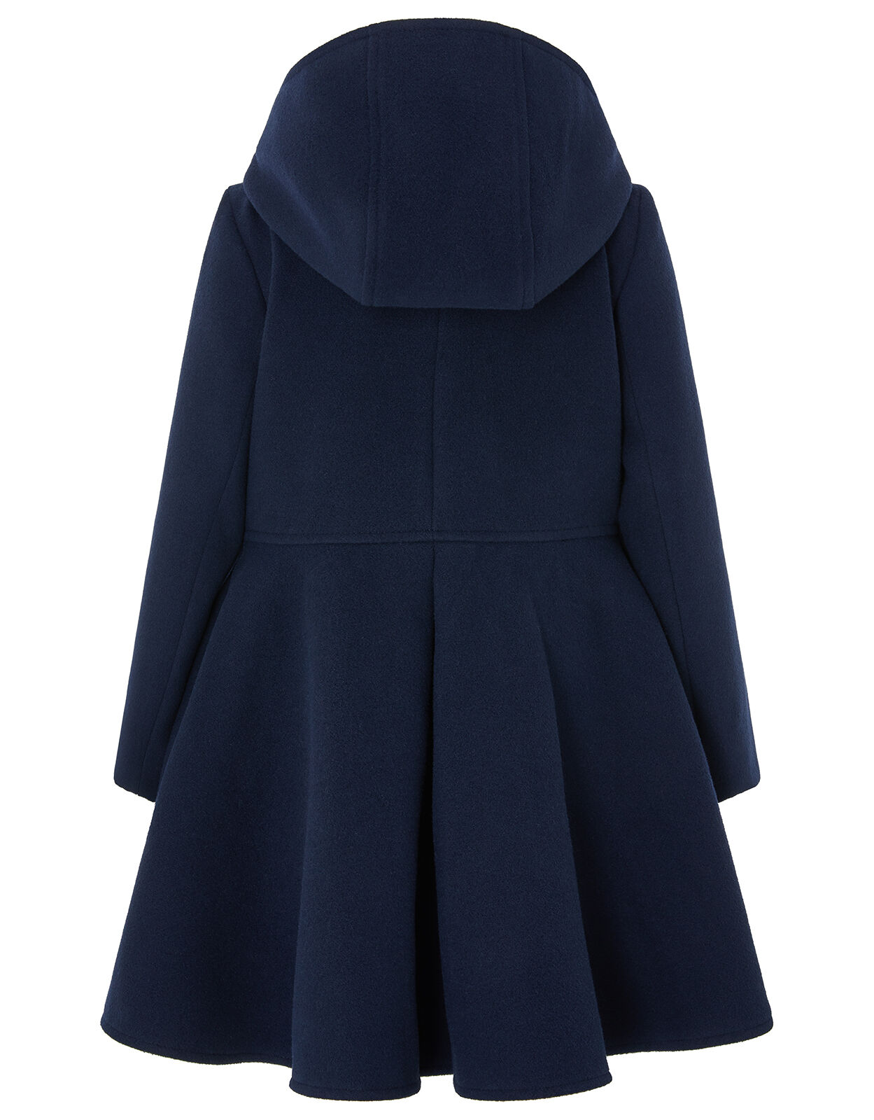 Navy Skirted Coat with Recycled Fabric Blue