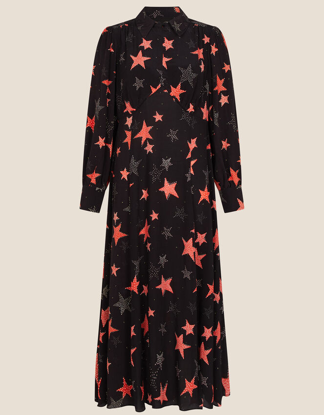 Sabrina Star Shirt Dress, Black (BLACK), large