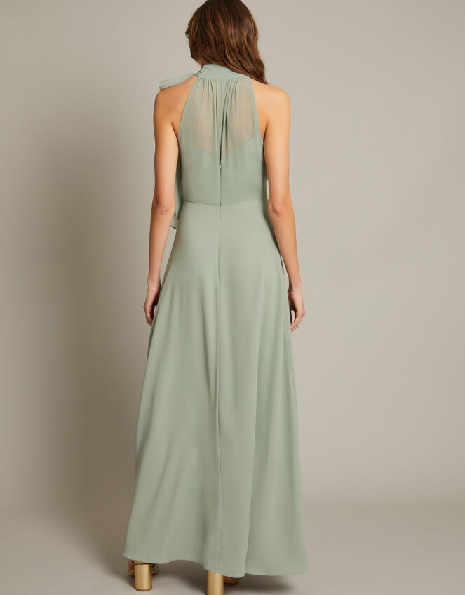 Monika Halter Chiffon Maxi Dress, Green (SAGE), large