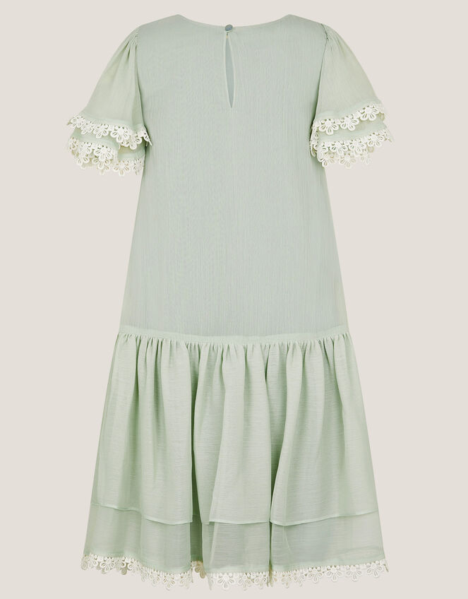 Antonia Drop Waist Flower Dress, Green (SAGE), large