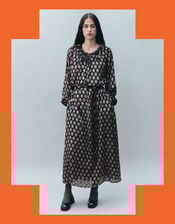 East Pheba Print Maxi Dress, Black (BLACK), large