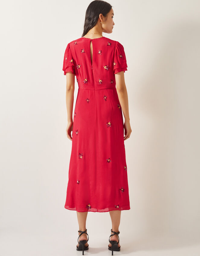 Gia Embellished Tea Dress, Red (RED), large