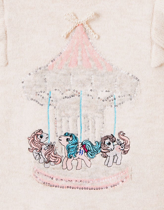 Monsoon x My Little Pony Sequin Carousel Ruffle Jumper, Ivory (IVORY), large