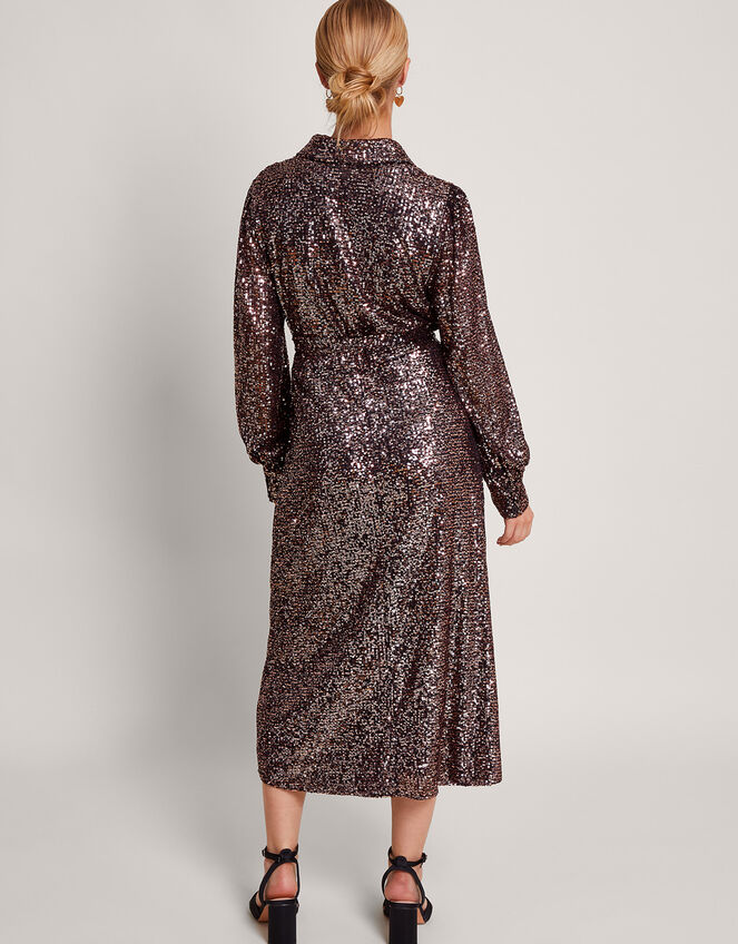 Megan Sequin Dress, Silver (SILVER), large