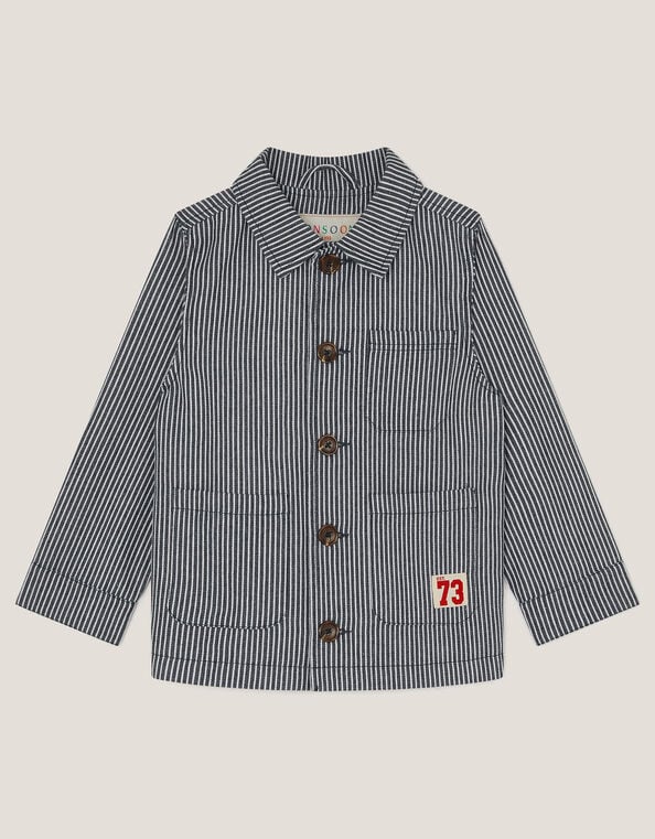 Pinstripe Shacket, Blue (BLUE), large