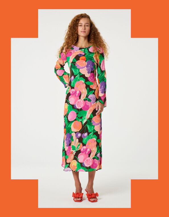 Fabienne Chapot Emile Fruit Print Midi Dress, Multi (MULTI), large
