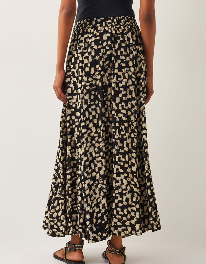 Ania Batik Print Maxi Skirt, Black (BLACK), large