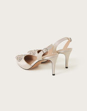 Embellished Slingback Bridal Shoes, Natural (CHAMPAGNE), large
