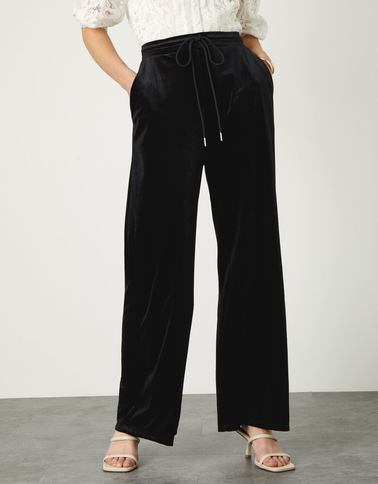 velvet trousers wide leg