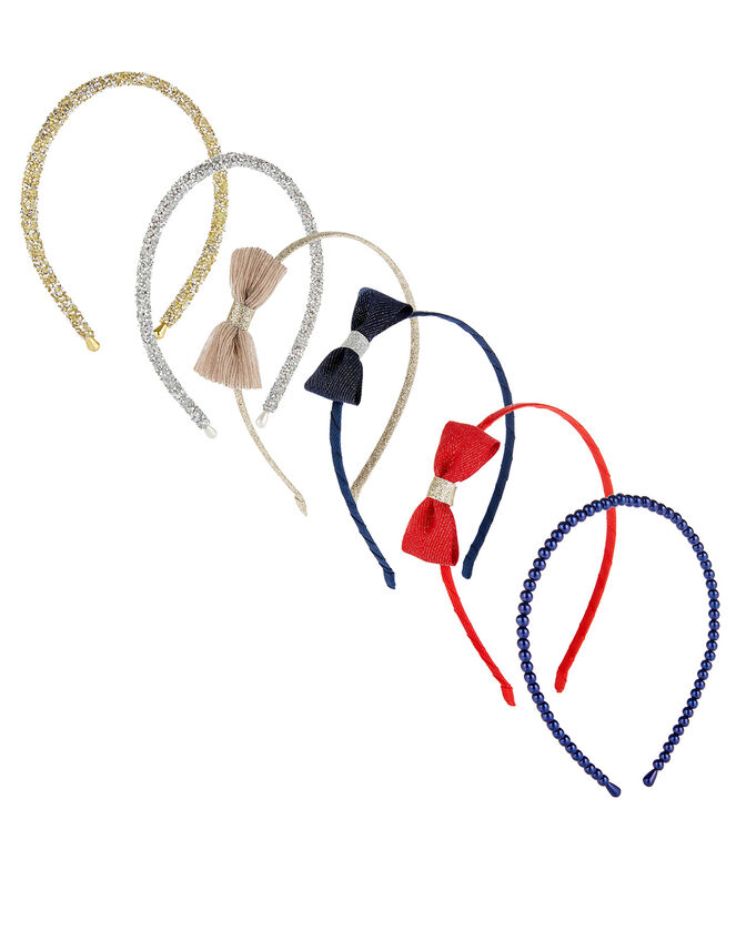 Pearl, Glitter and Bow Headband Multipack, , large