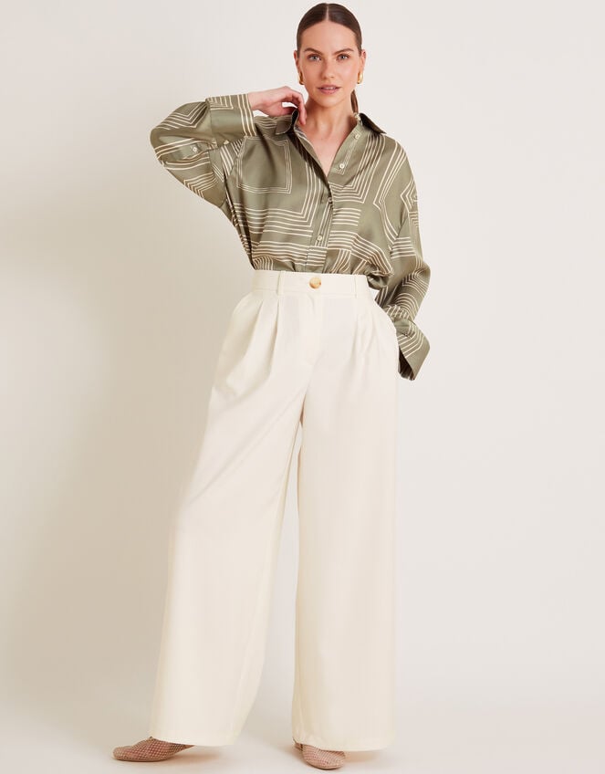 Willow Wide Leg Trousers Ivory