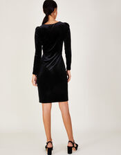 Fiona Velvet Shift Dress, Black (BLACK), large