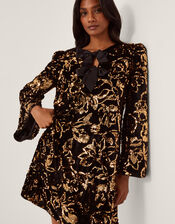 Shola Bow Sequin Mini Tunic Dress, Black (BLACK), large