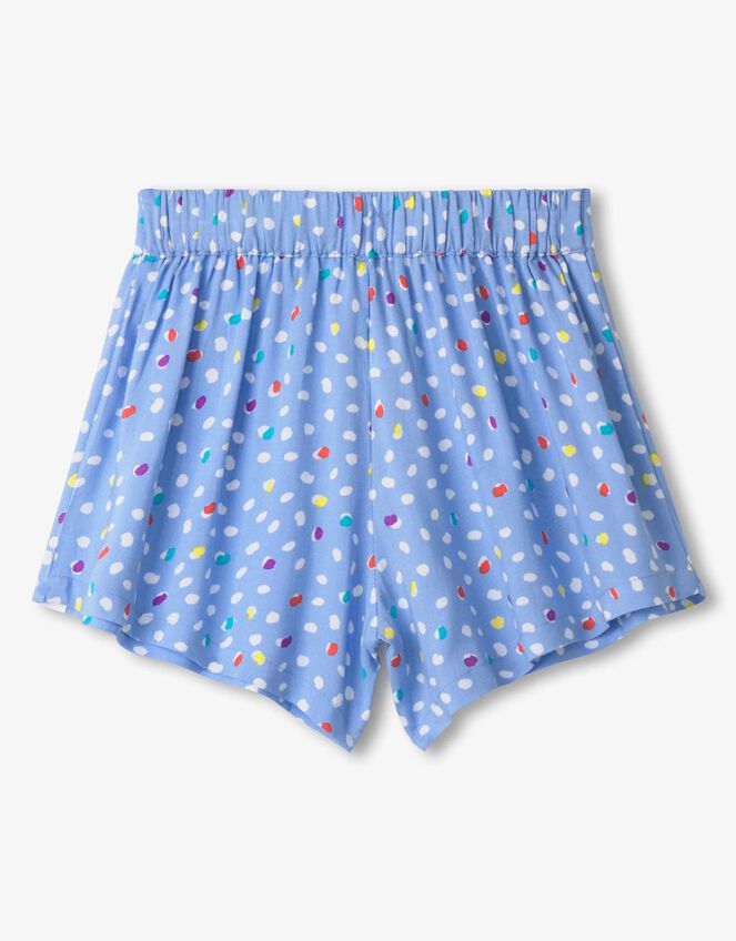 Hatley Polka Dot Gathered Shorts, Blue (BLUE), large
