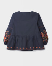 East Cerza Embroidered Top, Grey (CHARCOAL), large