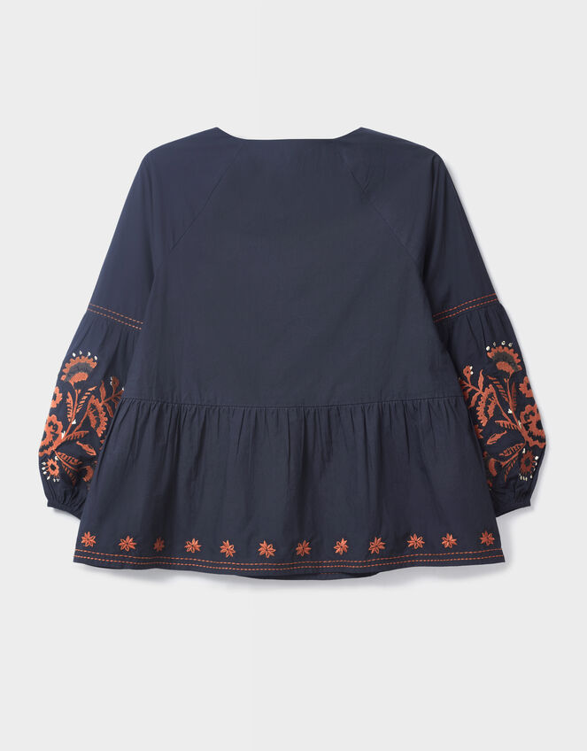 East Cerza Embroidered Top, Grey (CHARCOAL), large