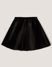 Sequin Bow Velvet Skirt, Black (BLACK), large