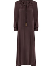 East Esti Satin Dress, Brown (BROWN), large
