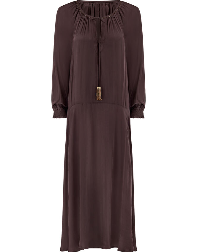 East Esti Satin Dress, Brown (BROWN), large