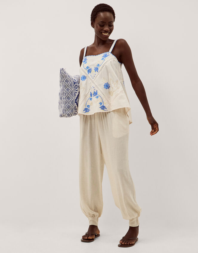 Sophie Sleeveless Embroidered Top, Ivory (IVORY), large