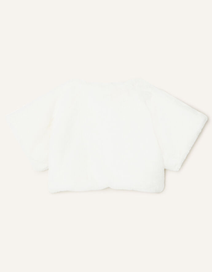Faux Fur Shrug Ivory Girls' Cardigans Monsoon UK.