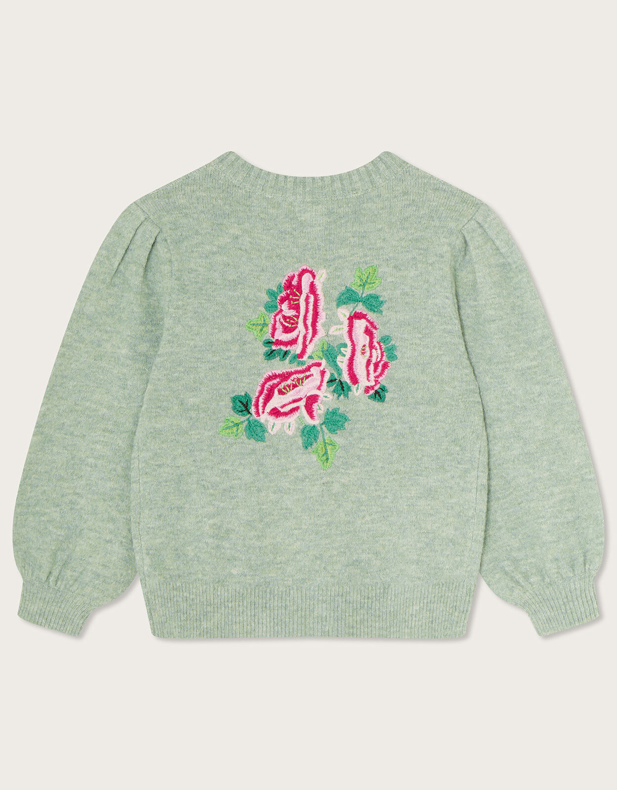 Boutique Button Embellished Cardigan Green