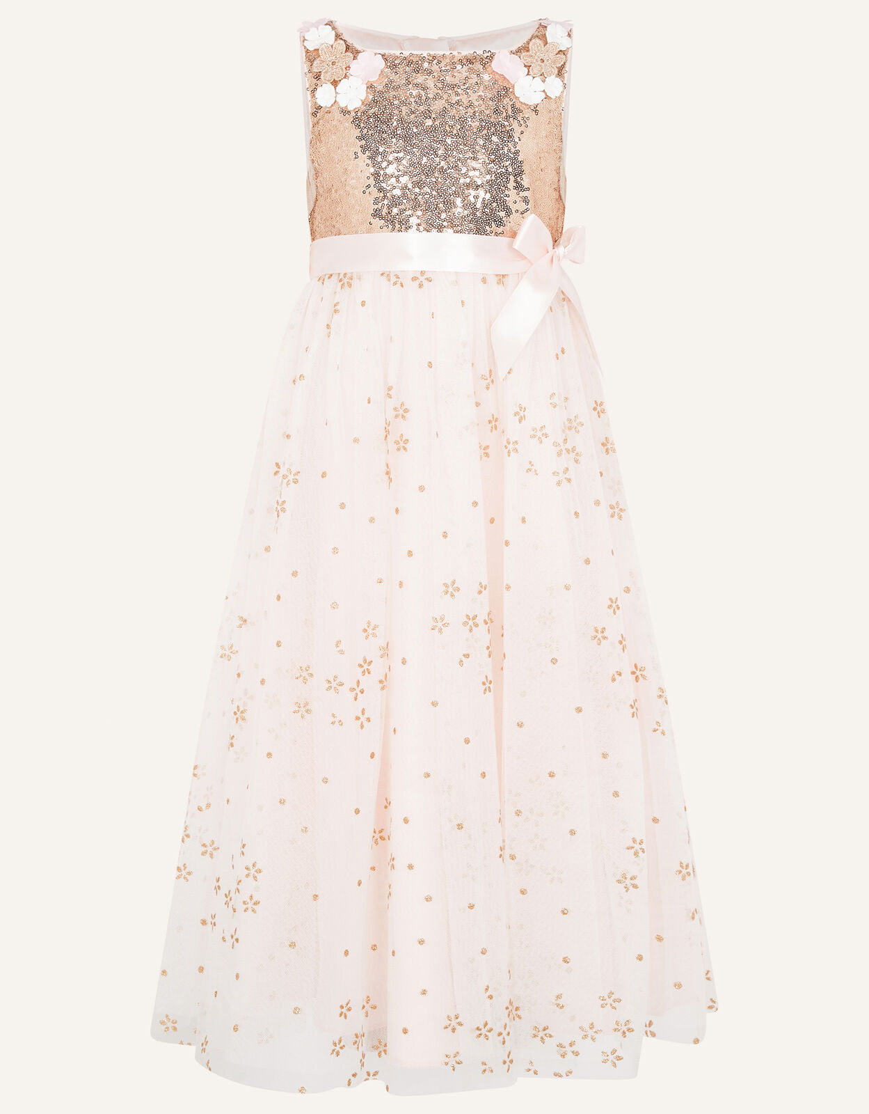 Daisy Sequin Maxi Dress Pink | Girls 