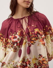 Parrie Balloon Sleeve Floral Blouse, Cream (CREAM), large