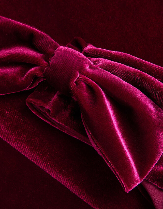 Margot Drape Velvet Party Dress, Red (BURGUNDY), large