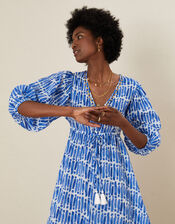 Benita Printed Maxi Dress, Blue (BLUE), large