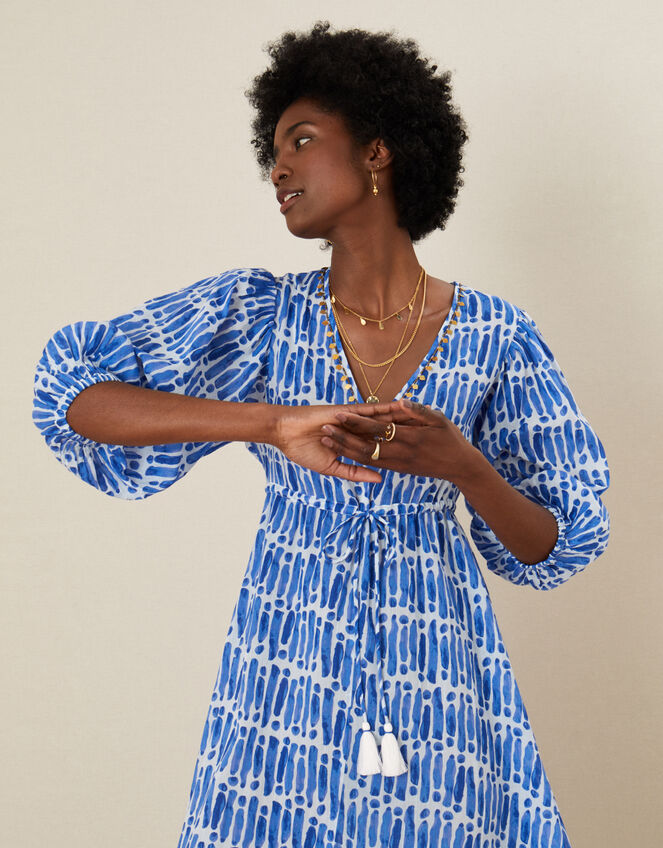 Benita Printed Maxi Dress, Blue (BLUE), large